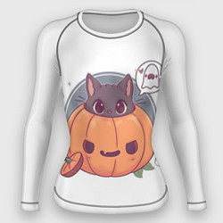 Рашгард женский Хэллоуинский котик, цвет: 3D-принт