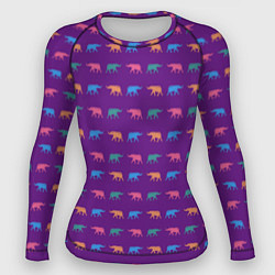 Рашгард женский Разноцветные слоны, цвет: 3D-принт