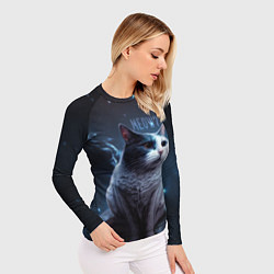 Рашгард женский Мемный кот в космосе, цвет: 3D-принт — фото 2