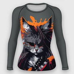 Женский рашгард Rocker Cat on a gray background - C-Cats collectio