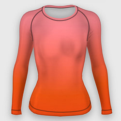 Рашгард женский Оранжево-розовый градиент, цвет: 3D-принт