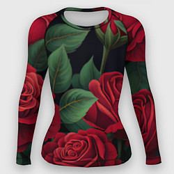 Рашгард женский Много красных роз, цвет: 3D-принт