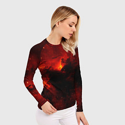 Рашгард женский Огненный туманный космос, цвет: 3D-принт — фото 2