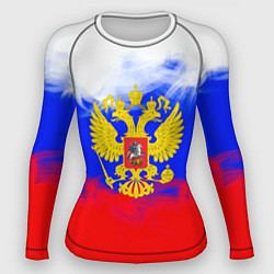 Рашгард женский Russia флаг герб, цвет: 3D-принт