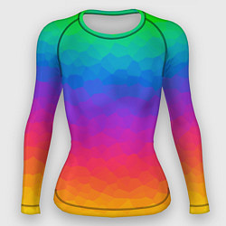 Женский рашгард Радужный цвет полигонов