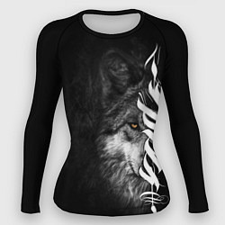 Рашгард женский Волк с узором, цвет: 3D-принт