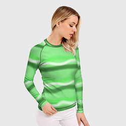 Рашгард женский Зеленые волны, цвет: 3D-принт — фото 2