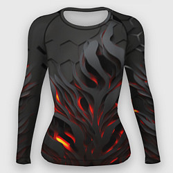 Женский рашгард Объемное черное пламя