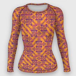 Рашгард женский Фиолетовый векторный узор, цвет: 3D-принт