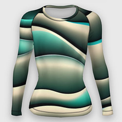 Рашгард женский Зеленая плавная волна, цвет: 3D-принт