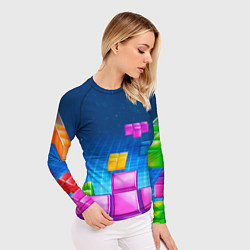 Рашгард женский Падающие сверху блоки тетриса, цвет: 3D-принт — фото 2