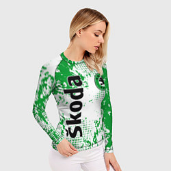 Рашгард женский Skoda auto logo, цвет: 3D-принт — фото 2