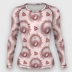 Рашгард женский Абстрактный цветок и трилистник, цвет: 3D-принт