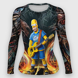 Рашгард женский Гомер Симпсон играет на гитаре, цвет: 3D-принт