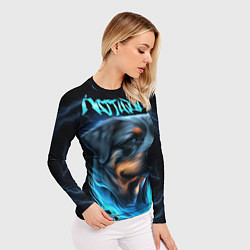 Рашгард женский Rottweiler and lightnings, цвет: 3D-принт — фото 2