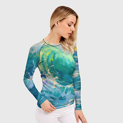 Рашгард женский Нарисованные волны моря, цвет: 3D-принт — фото 2