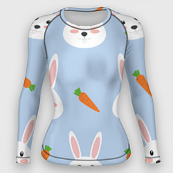 Рашгард женский Зайчики и морковки, цвет: 3D-принт