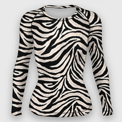Рашгард женский Полосатая шкура зебры, белого тигра, цвет: 3D-принт