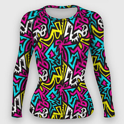 Рашгард женский Цветные зигзаги Colored zigzags, цвет: 3D-принт