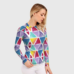 Рашгард женский Треугольнички, цвет: 3D-принт — фото 2