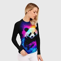 Рашгард женский Панда и краски, цвет: 3D-принт — фото 2