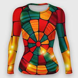 Рашгард женский Круговая мозаика, цвет: 3D-принт