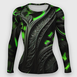 Рашгард женский Green black abstract, цвет: 3D-принт