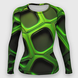 Рашгард женский Объемные зеленые соты, цвет: 3D-принт