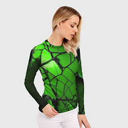 Рашгард женский Зеленое треснутое стекло, цвет: 3D-принт — фото 2