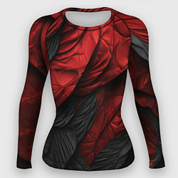 Рашгард женский Red black texture, цвет: 3D-принт
