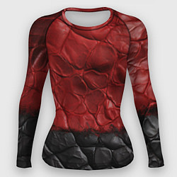 Рашгард женский Черная красная текстура, цвет: 3D-принт
