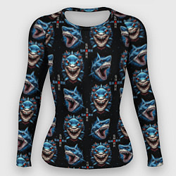 Рашгард женский Shark - pattern, цвет: 3D-принт