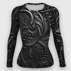 Рашгард женский Объемная черная текстура из кожи, цвет: 3D-принт