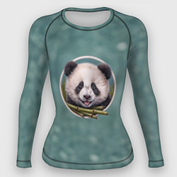 Рашгард женский Милая мордочка панды с бамбуком, цвет: 3D-принт