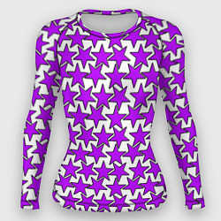 Рашгард женский Ретро звёзды фиолетовые, цвет: 3D-принт