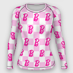 Рашгард женский Розовая шашка и Барби, цвет: 3D-принт