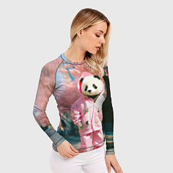Рашгард женский Милая панда в пуховике, цвет: 3D-принт — фото 2
