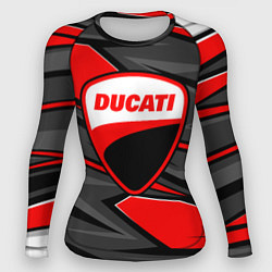 Рашгард женский Ducati - red stripes, цвет: 3D-принт