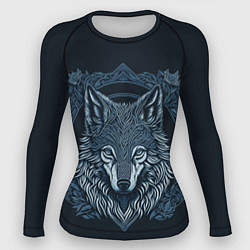 Рашгард женский Волк, векторный орнаментализм, цвет: 3D-принт