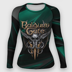 Женский рашгард Baldurs Gate 3 logo green geometry