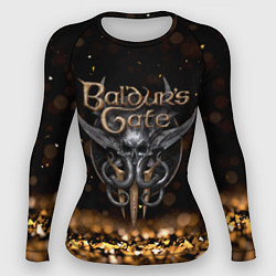 Рашгард женский Baldurs Gate 3 logo dark gold logo, цвет: 3D-принт