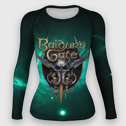 Рашгард женский Baldurs Gate 3 logo green, цвет: 3D-принт