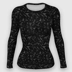 Рашгард женский Черный паттерн грани, цвет: 3D-принт