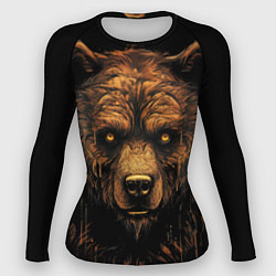 Рашгард женский Медведь иллюстрация, цвет: 3D-принт