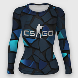 Рашгард женский CS GO blue black elements, цвет: 3D-принт