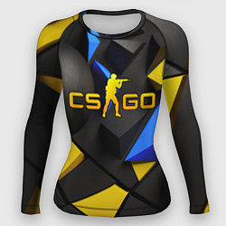 Рашгард женский CSGO blue yellow abstract, цвет: 3D-принт