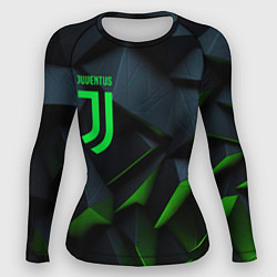 Рашгард женский Juventus black green logo, цвет: 3D-принт