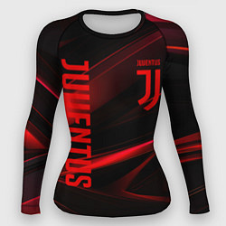 Рашгард женский Juventus black red logo, цвет: 3D-принт