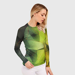 Рашгард женский Зеленая текстура объемная, цвет: 3D-принт — фото 2
