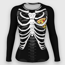 Рашгард женский Скелет: ребра с куском пиццы, цвет: 3D-принт